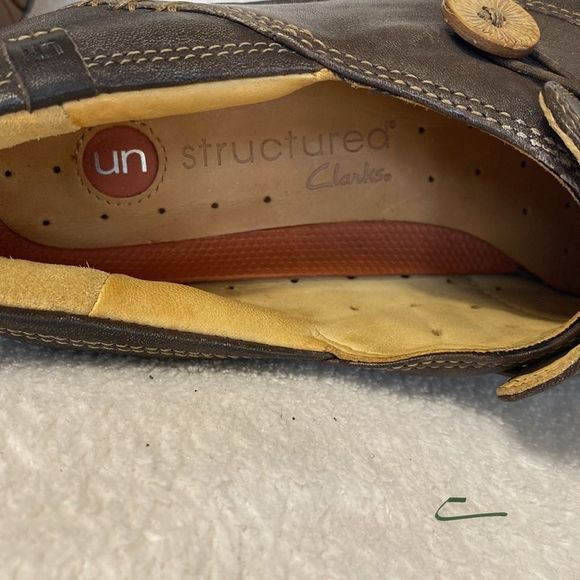 Clarks Unstructured Un.Loop Brown Leather Slip-On Loafer Shoes Womens Size 7M - Picture 5 of 6